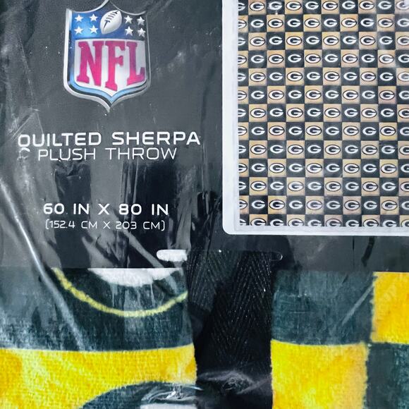 Green Bay Packers Quilted Sherpa Throw Blanket 60x80 Super Plush NFL Licensed - Picture 4 of 4